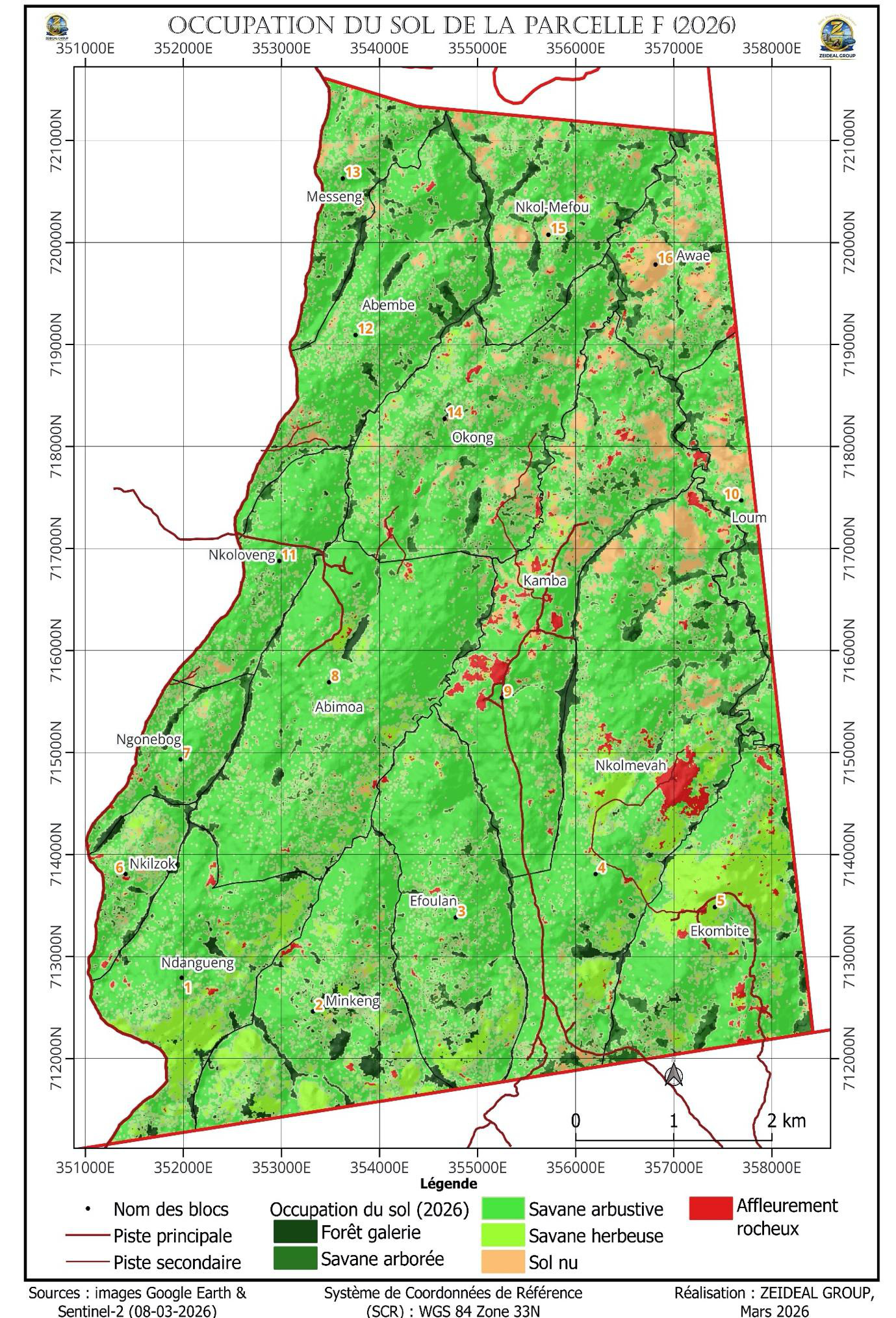 Mapa de cobertura do solo da Parcela F em 2026 a partir da classificação Sentinel-2